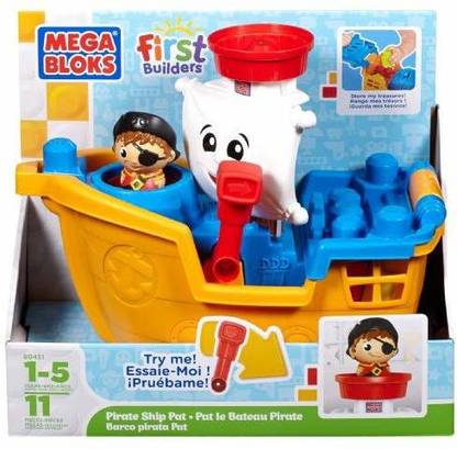 Mega Bloks First Builders Pirate Ship Pat
