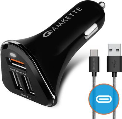AMKETTE 30 W Qualcomm 3.0 Turbo Car Charger