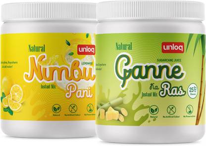 unloq Nimbu Pani (Lemonade) & Ganne Ka Ras (Sugarcane Juice), 375g Each