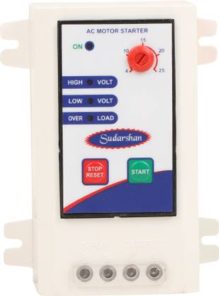 sudarshan AC Motor Starter with Over Load Over Voltage Low Voltage Protection AMS03 MCB