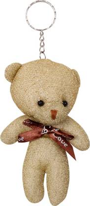 ayesha Sparkly Gold Plush Teddy Bear Key Ring Key Chain