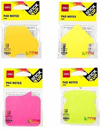 Deli Post It 20 Sheets Fancy Shape, 4 Colors