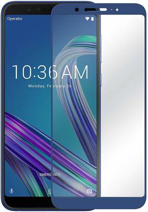 shrino Edge To Edge Tempered Glass for Shrino Full Glue, Full Coverage Edge-to-Edge 6D Tempered Glass Screen Protector for Asus Zenfone Max Pro M1 (Blue)