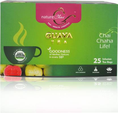 Nature Chai Guava Tea (50 gm Each/ Pack of 2 Box - Contain 25 Dip pouches each) Guava Herbal Tea Bags Box
