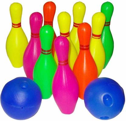 Easy Way Bowling Game Set 10 Bottles & 2 Balls(Multi Color) Bowling