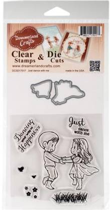 UCHI'S DESIGN Uchi's Animation Clear Stamps & Grid Set Happy Birthday Rubber Stamp