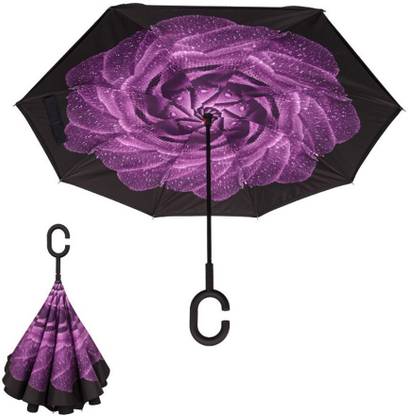 PAGALYetrade Inverted Umbrellas Reverse Folding Umbrella (florigene Flower Purple) Umbrella