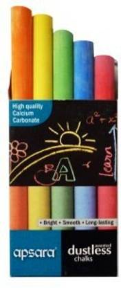 APSARA Chalk Board Chalk, Premium Quality Dustless Non Toxic Chalk Solid Chalk
