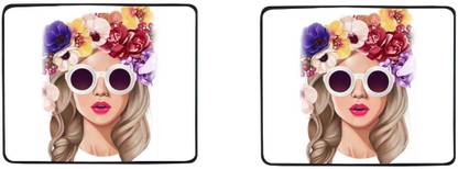 FashionDuet 3873 Multicolor Pack of 2 Non Slip Base Mousepad