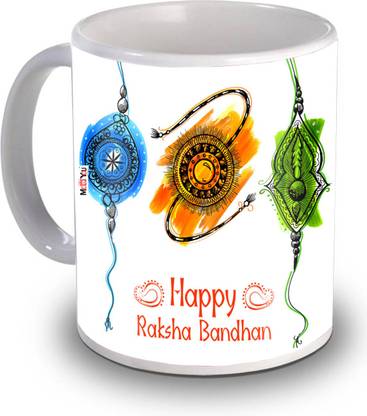 ME&YOU Rakhi Gifts for Brother, Printed Ceramic IZ19STRakhiMU-21 Ceramic Coffee Mug