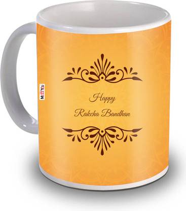 ME&YOU Printed Ceramic Coffee Gift IZ19STRakhiMU-62 सिरेमिक मग