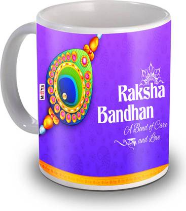 ME&YOU Printed Ceramic Coffee Gift IZ19STRakhiMU-68 Ceramic Coffee Mug