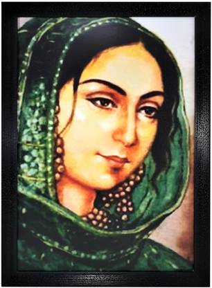 Gallery99 Chaque DÃ©cor Begum Hazrat Mahal Textured (Scratch/ Dust Proof) Canvas 12 inch x 12 inch Painting