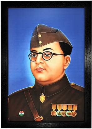 गैलेरी99 Chaque DÃ©cor Netaji Subhash Chandra Bose Textured (Scratch/ Dust Proof) कैनवास 12 inch x 12 inch पेंटिंग