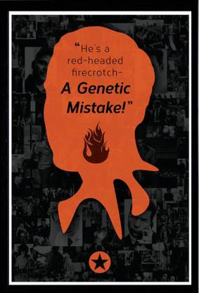 UMC RED HEADED GENETIC MISTAKE POSTER 300 GSM WITH FRAME Photographic Paper