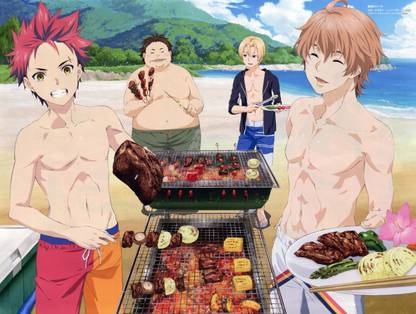 Athah Anime Food Wars: Shokugeki no Soma Isami Aldini Takumi Aldini Satoshi Isshiki Sōma Yukihira 13*19 inches Wall Poster Matte Finish Paper Print