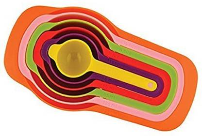 Modone  Measuring Cups and Spoons - Space Saving Design Colorful Kitchen Cooking and Baking Measurement Measuring Cups Spoons Set (Multicolor)(M0132) Plastic Measuring Spoon Set