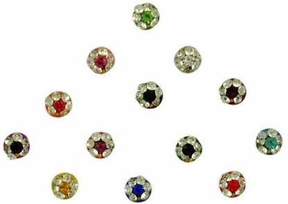 BEAUTY GOLD Multi Color Bindi Forehead Multicolor Bindis