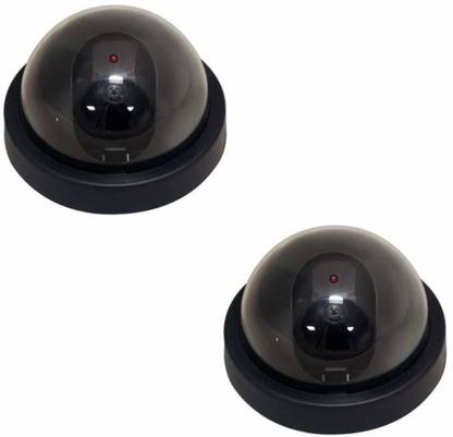 SYGA 2 Pieces Dummy Fake Security CCTV Dome Camera with Flashing Red Led Light Security Camera