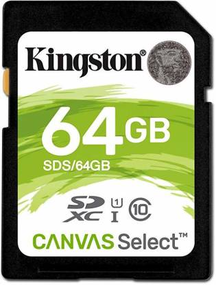 KINGSTON Canvas 64 GB SD Card Class 10 80 MB/s  Memory Card