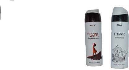 RIYA TITANIC ADVENTURE 200 ML + THE GIRL 200 ML Deodorant Spray  -  For Men & Women