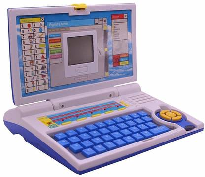 KRISHNA English Learner Laptop Toy LCD display blue with music
