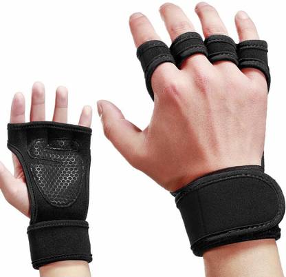 DreamPalace India Palm Protection Weightlifting Gym Gloves With Wrist support (Free size) Gym & Fitness Gloves
