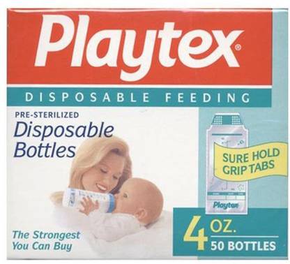 Playtex Disposable Feeding Pre-Sterilized Disposable Bottles 50pc - 4oz - 50 ml
