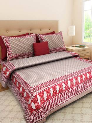 shree sd creation 170 TC Cotton Double Printed Flat Bedsheet