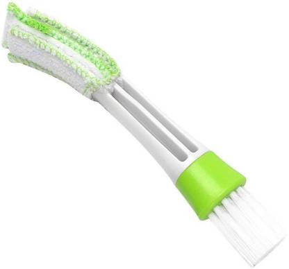 BSBDA Double Ended Mini Dust Blind Cleaner, Car Vent Window Blind Brush, Hand Held Blind Duster White and Green Vehicle Interior Cleaner Plastic Dry Brush (Green, White, Pack of 2) Plastic Dry Brush