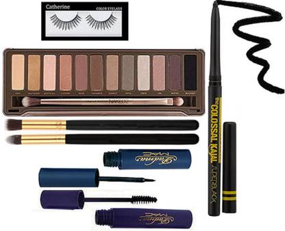 Catherine eyelashes, eyeliner and mascara, naked 2 eye shadow palette, the colossal kajal