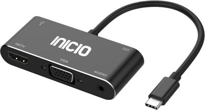 INICIO USB Type C Cable 2 A 0.01 m USB Type C 5 in 1 4K HDMI VGA 3.5mm Audio USB 3.0 USB C PD Power