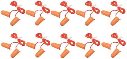 Healthy18 3M 1110 Corded Foam, Noise Reduction Ear Plugs (Orange) - Pack of 10 Ear Plug