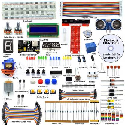 Electrobot Ultrasonic Distance Sensor Starter kit for Raspberry Pi 3, 2 Model B/B+ with code and Tutorial Educational Electronic Hobby Kit