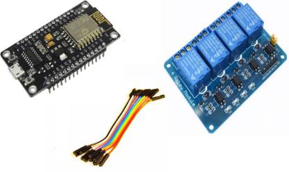 OLatus Lolin NodeMCU ESP8266 WIFI Serial Wireless Module with 5V 4-Channel Micro Controller Board Electronic Hobby Kit
