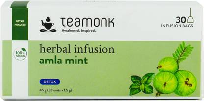 Teamonk Amla Mint Herbal Infusion Tea, 30 Tea Bag Amla, Mint Herbal Infusion Tea Bags Box