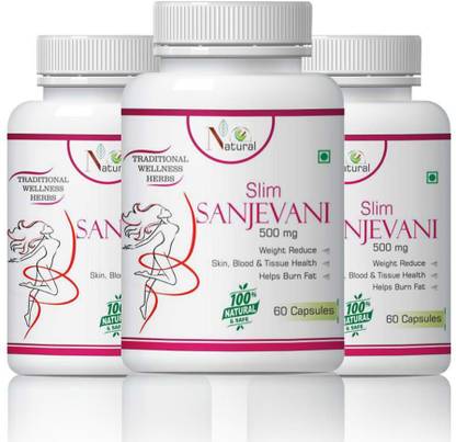 NATURAL Slim Sanjevani For Weight Reduce Capsules Pack of 3