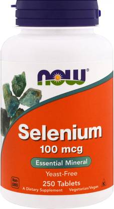 Now Foods Selenium 100Mcg Yeast Free 250 Tablets