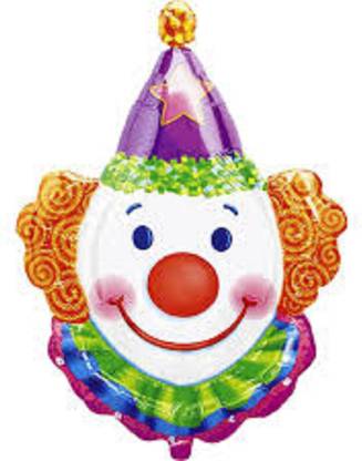 PARTY NASHA Printed CLOWN FACES SUPER SHAPE FOIL BALLOON Balloon