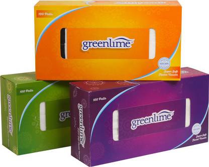 Greenlime Premium Quality Facial Tissue 100 pulls - Pack of 3