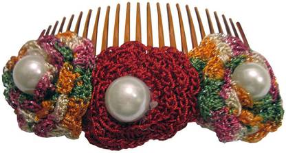 Unique Indian Crafts Comb pin for hairs with multicolours (Sku-UIC-FA-CP-29) Back Pin