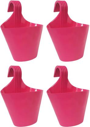 RGDECOR Durable Hanging Plant Container with Hook - Multicolour - Pack of 4 - PPPP Plant Container Set