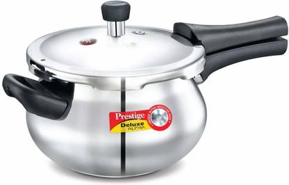 Prestige Deluxe Alpha 3.3 ltrs Stainless Steel Mini Handi 3.3 L Outer Lid Induction Bottom Pressure Cooker