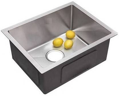 Luxury Kitchen Sink, 1.2 mm Thickness, Handmade Kitchen Sink (Silver) (18 x 16 x 8 Inch) Vessel Sink