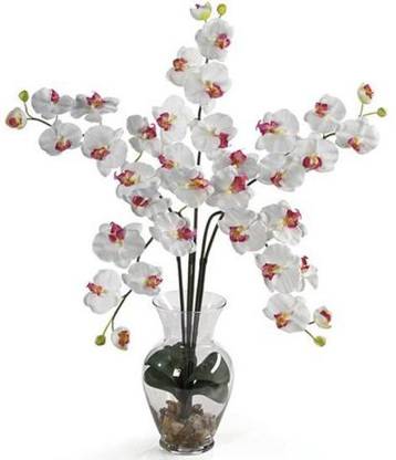 Natural Artistry White Assorted Artificial Flower  with Pot