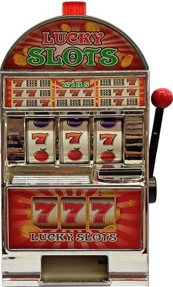 Darling Toys Battery Operated Real Casino Action 777 Lucky Slot Machine Coin Bank Toy - Light & Sound Coin Bank