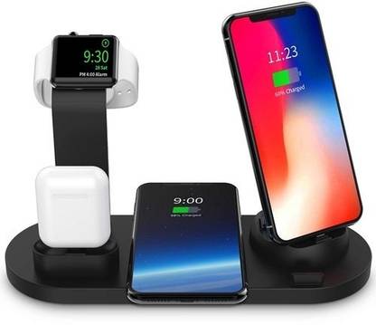 TECHGEAR 3 in 1 Wireless Multi Charging Dock Stand Type C / Android for Smart Watch and Airpods Wireless Charger 3 in 1 Wireless Charging Dock for Apple Watch Multi Charging Stand
