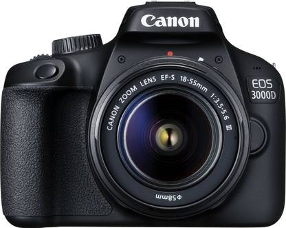 Canon EOS 3000D DSLR Camera Single Kit with 18-55 Lens (Moto Pulse Escape Bluetooth Headset, 16GB Memory Card, Carry Case)