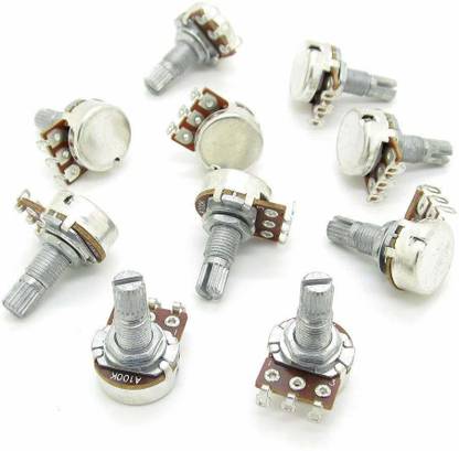 Electrobot B100K 1706 16mm 100K Ohm Rotary Potentiometer (PLASTIC SHAFT) (10 Pcs) Electronic Components Electronic Hobby Kit