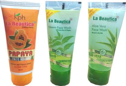 La Beautica  Combo of 3 Neem AloeVera Papaya Face Wash